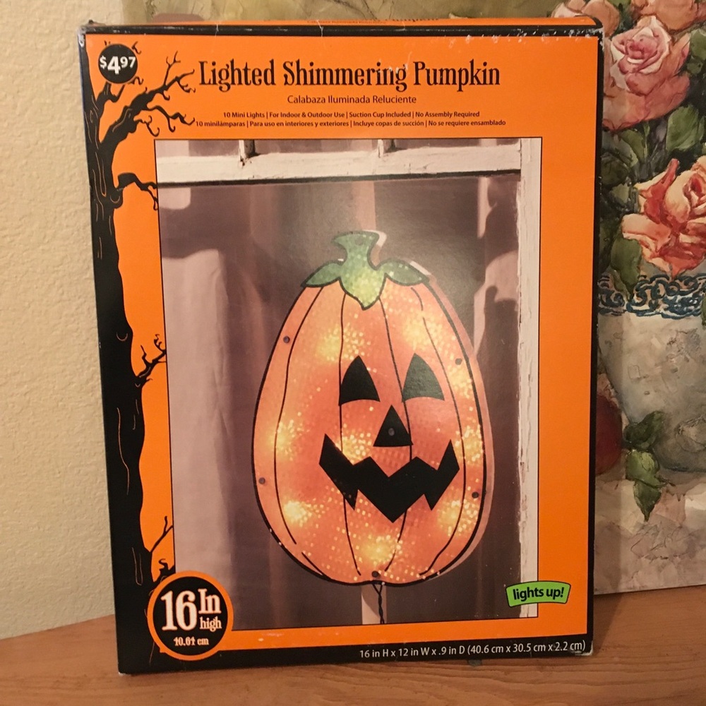 Vintage Lighted Shimmering Pumpkin Halloween